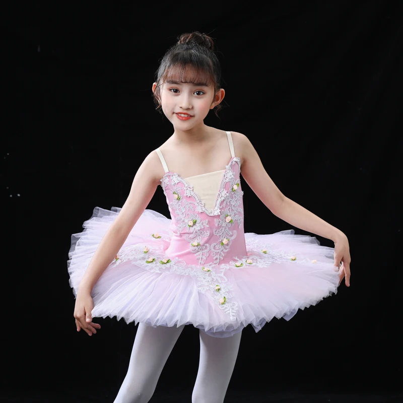 Gonna da danza classica, gonna a sbuffo per bambina, tuta da ballo per bambini, costume da cigno professionale per bambini piccoli, abito tutù