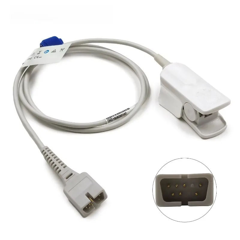 Adult Finger Clip Type Short  Oxygen Sensor 7Pin 1m