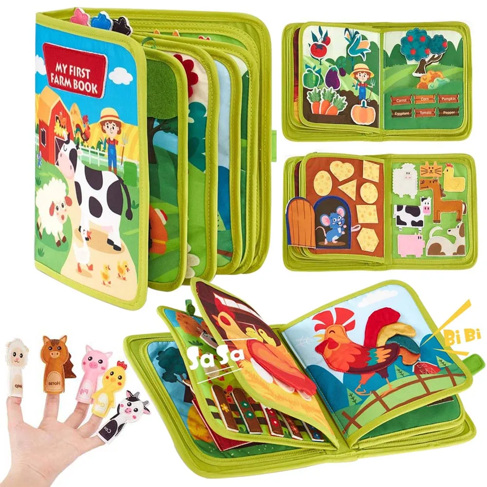 Activity Busy Book Montessori Educational Learning Books For Toddler Busy Board Felt Sensory Toys with Life Skills Matching Toys