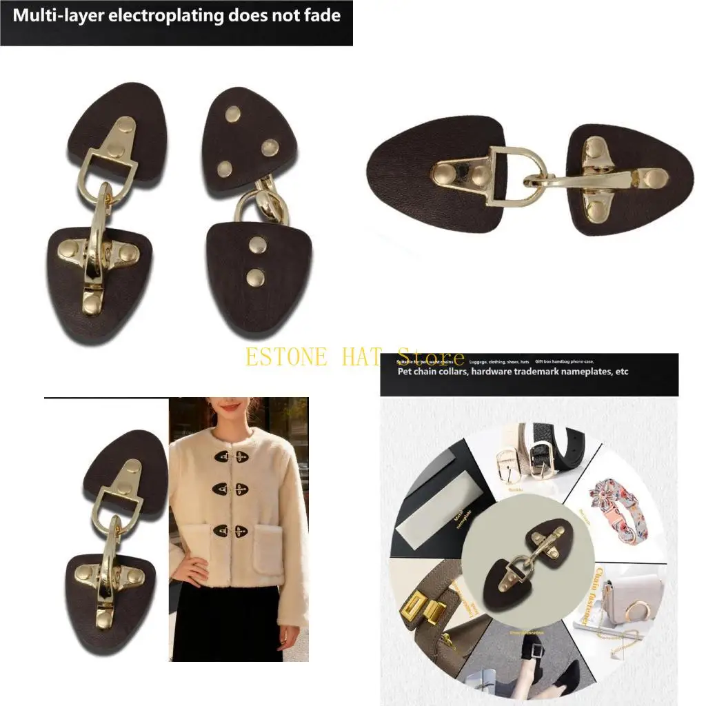 

49MF застежка для верхней одежды из искусственной кожи с пряжками для пальто, куртки, свитера, аксессуары