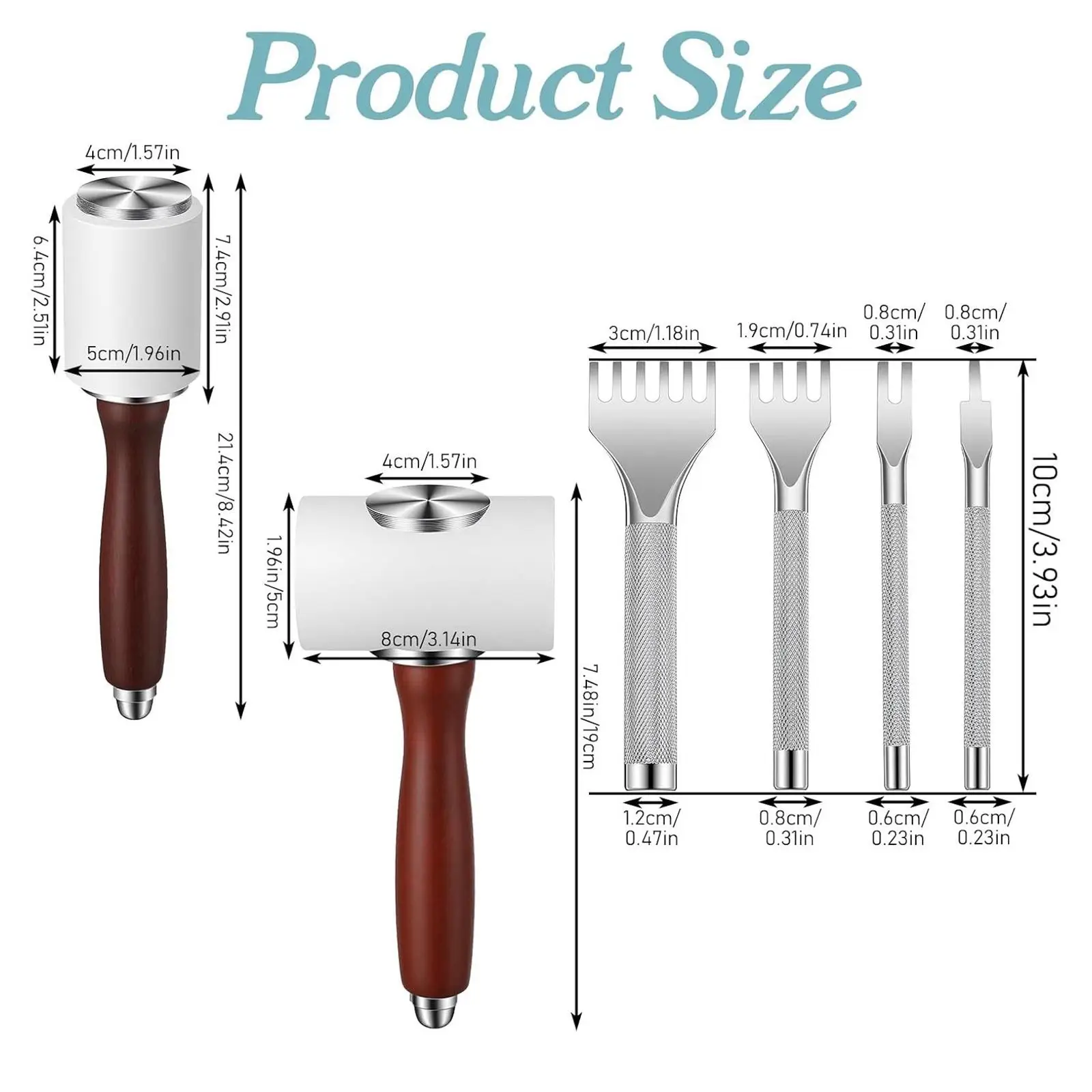 

Leather Craft Hand Tool PU Carving Hammer Durable Wooden Handle Mallet for Work in Leather Goods and Accessories