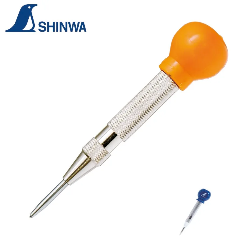 SHINWA Penguin Durable Auto Center Punch Easily Marking With Anti-Roll Drilling Positioner Punch  77258 77259 77318 87381 1PCS