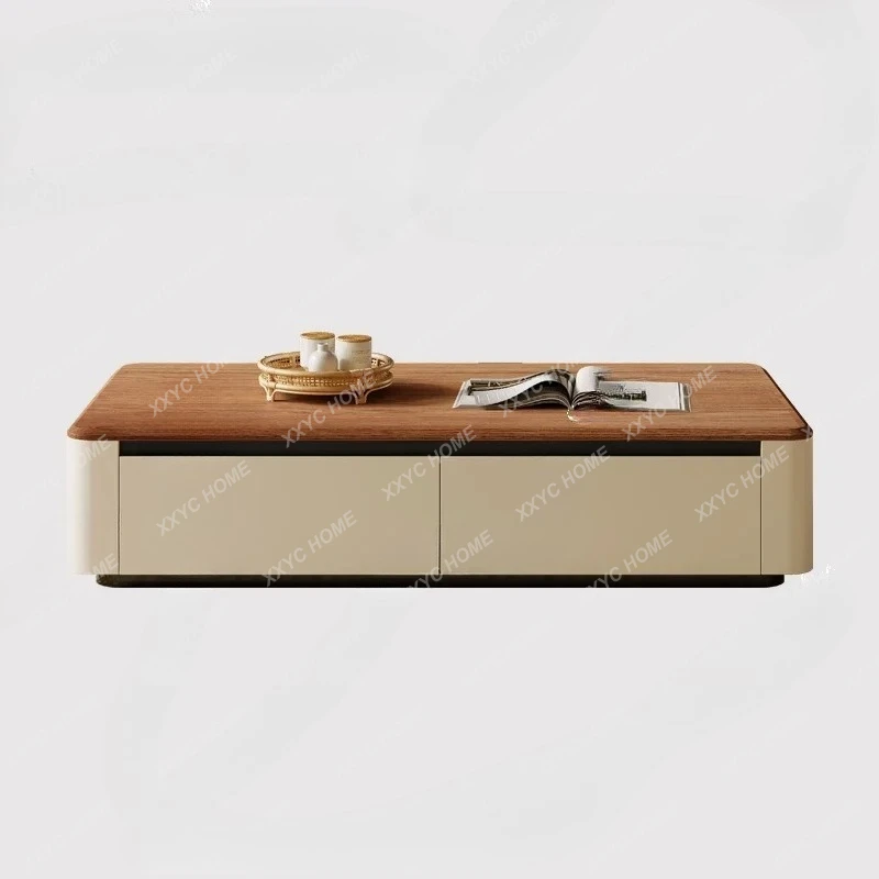 Walnut, TV cabinet coffee table combination living room, modern simple small apartmentP