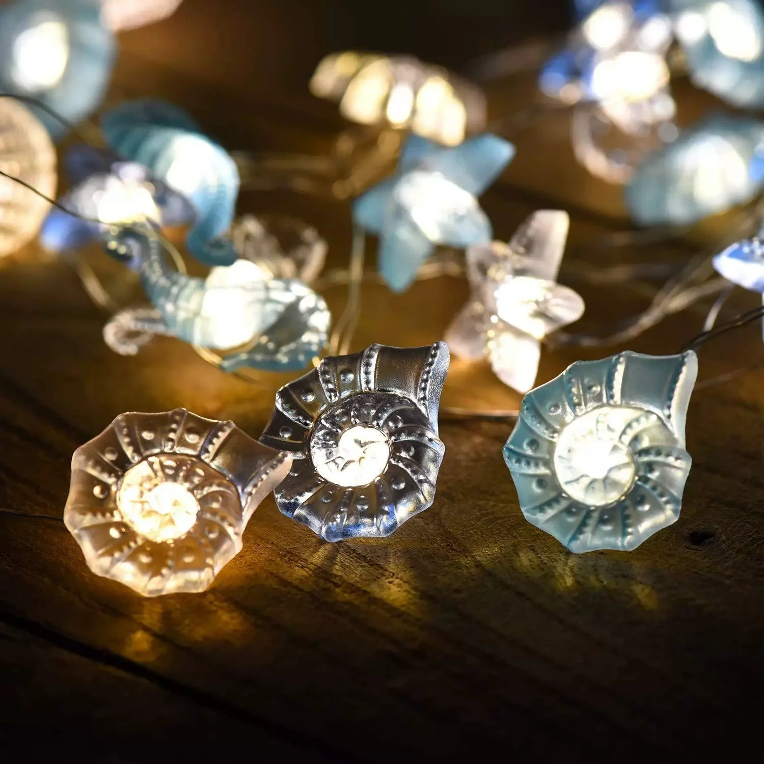 2M 20 LED Ocean Theme String Lights Seashell Seahorse For Home Kids Room Wall Decoration Wedding Birthday Party Garlands Sealife