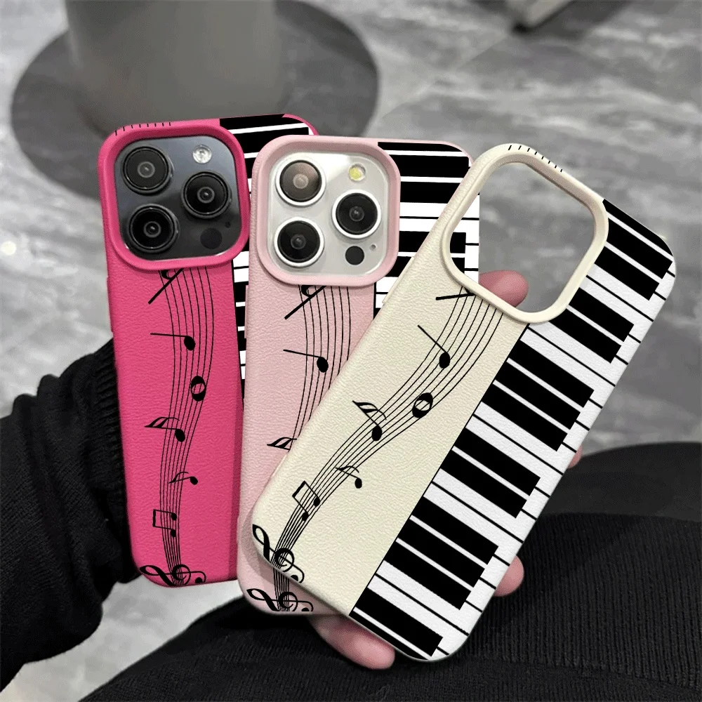 Klaviertasten-Handyhülle für iPhone 17 16 15 14 13 12 Pro Max 16 15 14 Plus 17 16 15 14 13 12 Pro 17Air Silikon-Matt-Cover – Detail 4