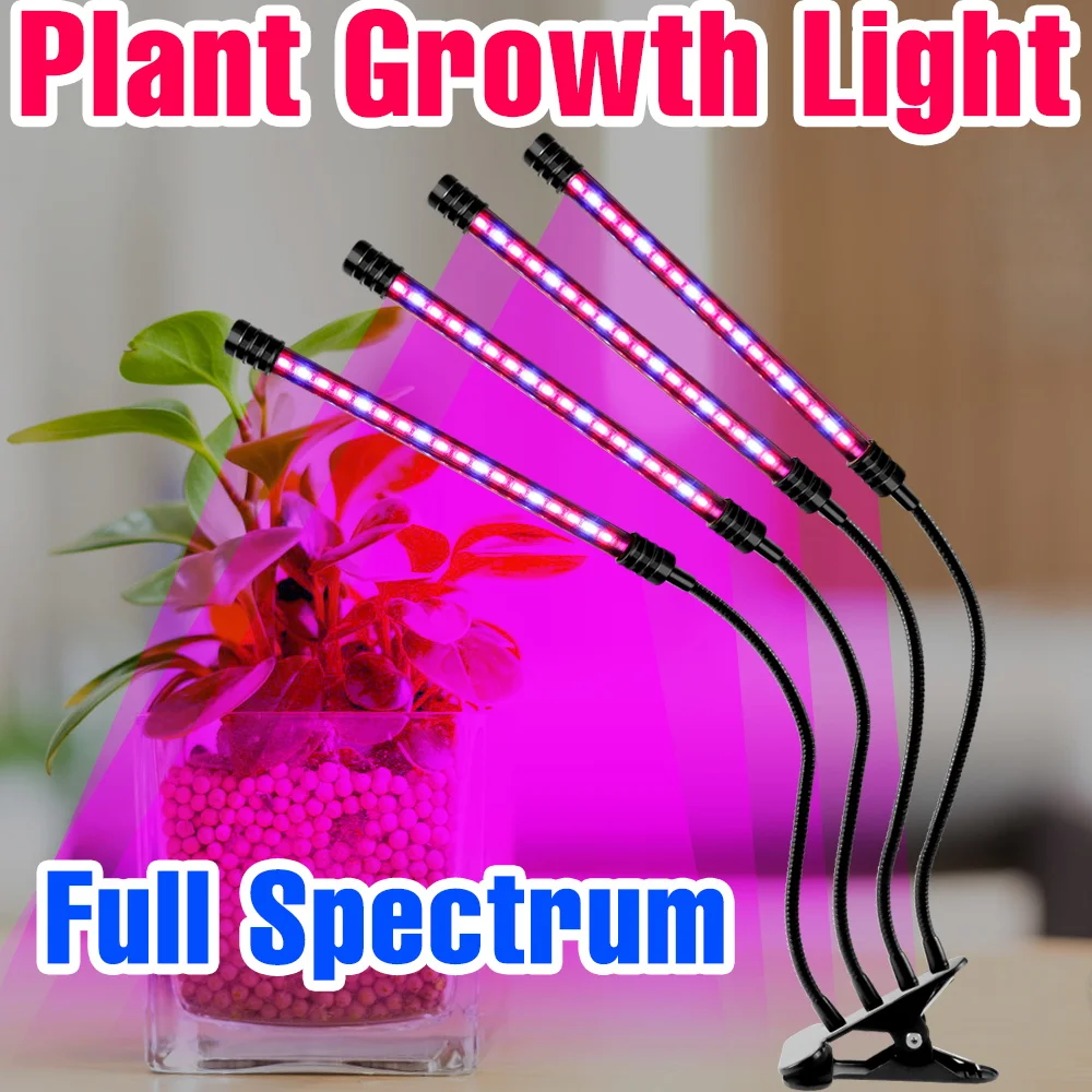 

LED Plant Grow Light Full Spectrum Indoor Growth Box With Dimmable Timing Auto On/Off USB 5V Potted Flower Moss Hydroponics Lamp