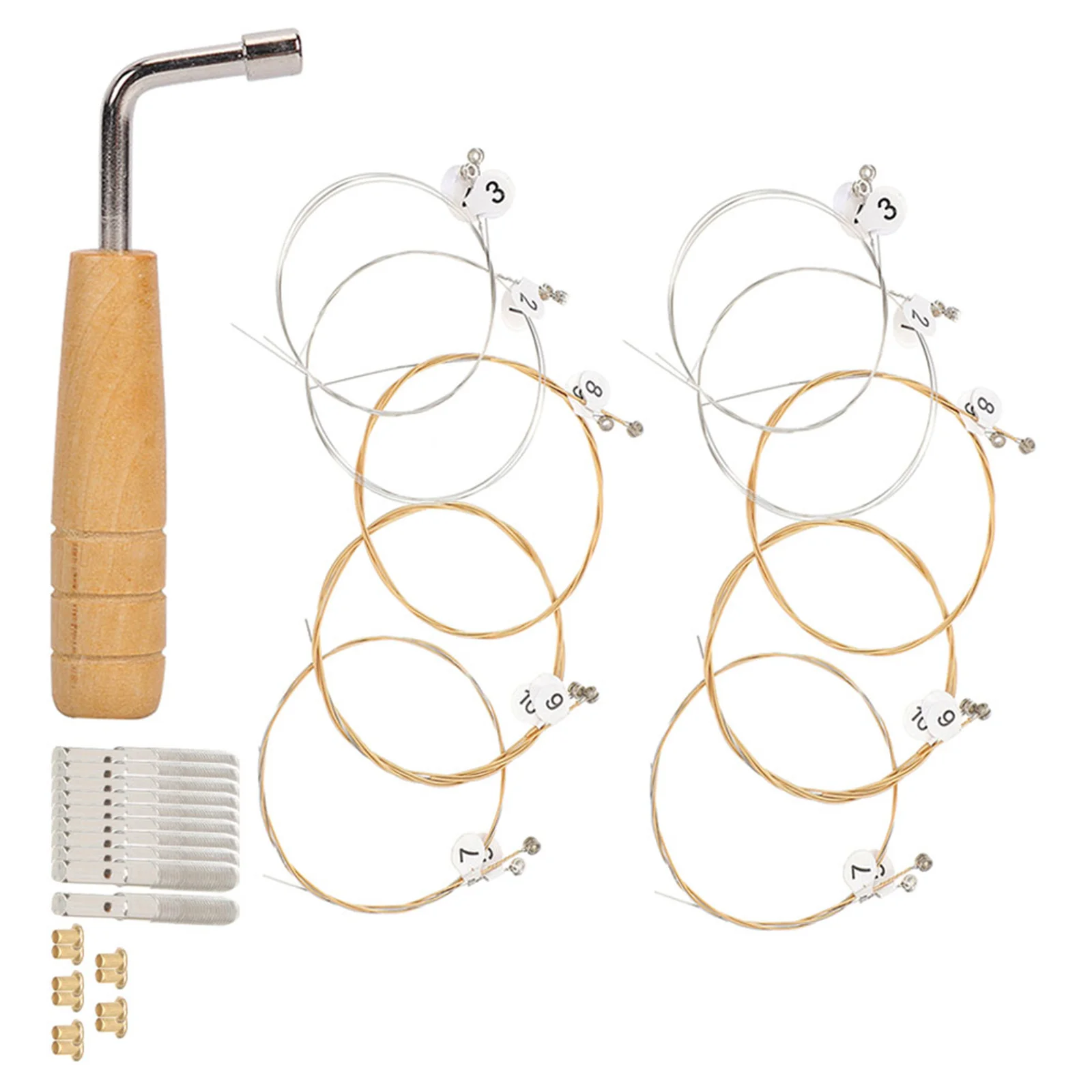 

1Set Durable Lyre Strings Metal Replacement Nails Tuning Wrench Kit Lyre Harp String Peg Accessories Professional Parts