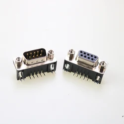 1PCS DB9 Female/Male PCB Mount, D-Sub 9 pin PCB Connector,RS232 Connector 90-degree bent needle DR9