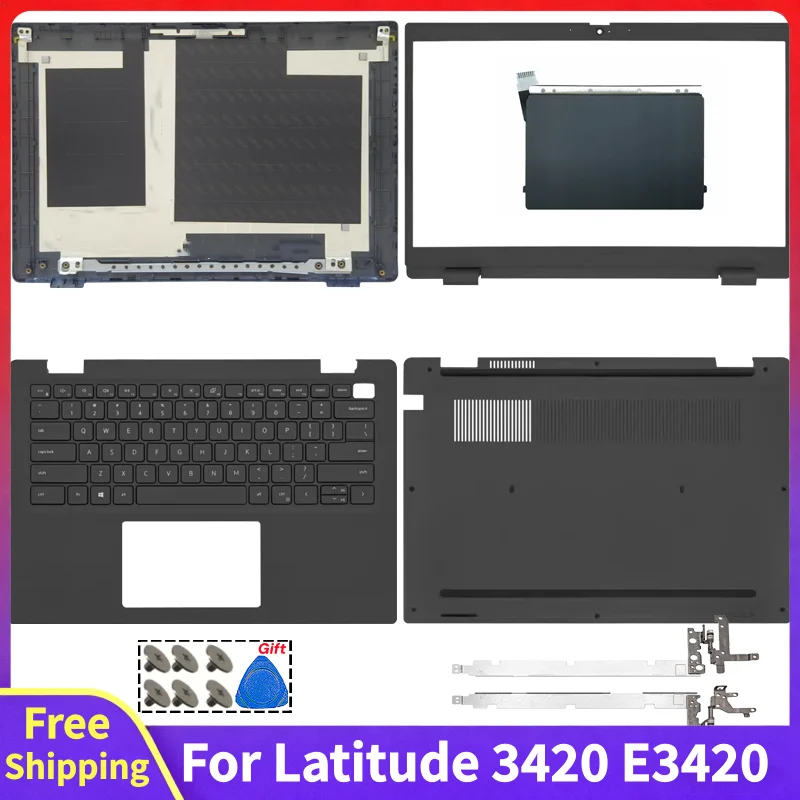 Replace Case For Latitude 3420 E3420 Screen Rear Lid Top Case US/UK/LA/BR/SP/FR/IT/RU Palmrest Front Bezel Bottom Cover Touchpad