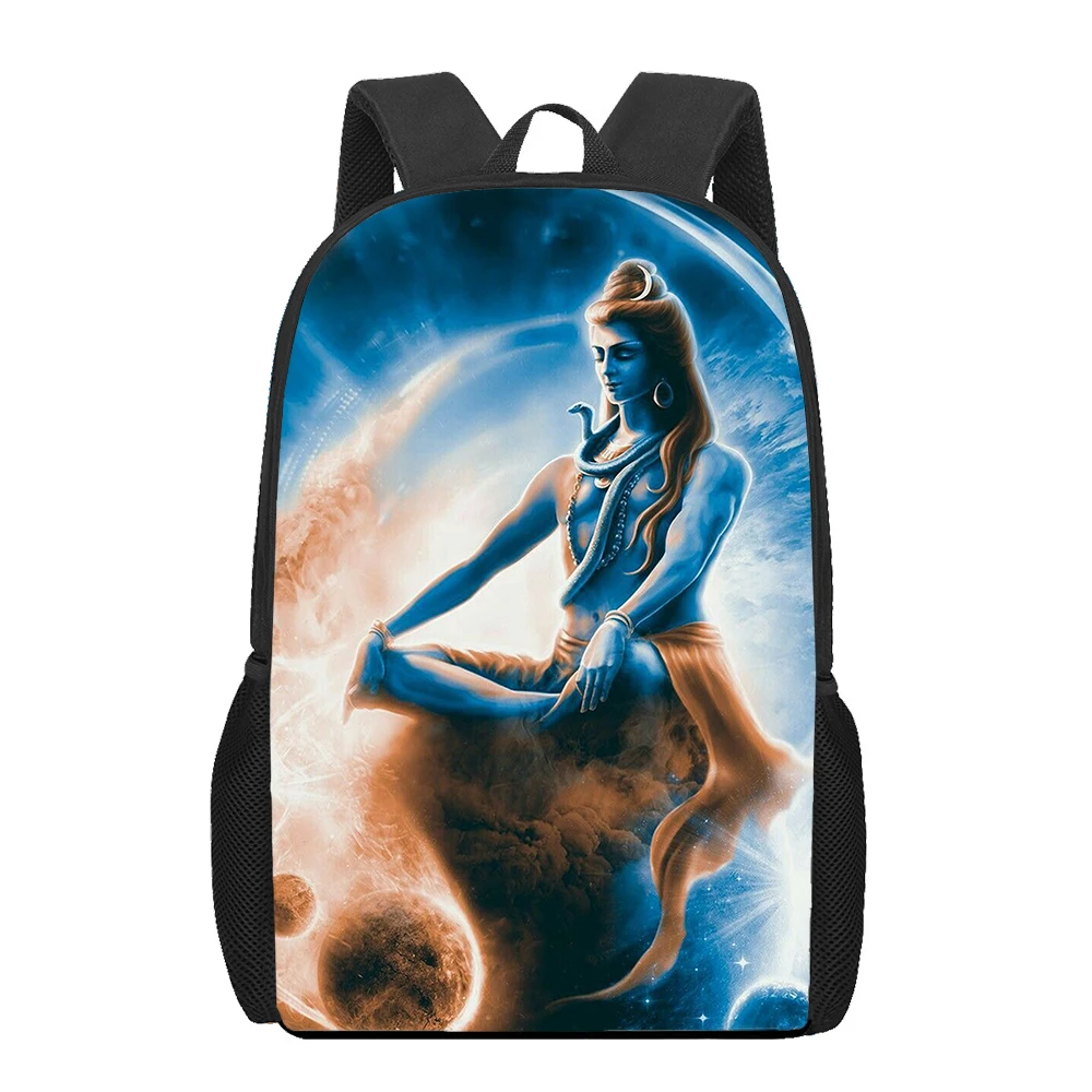 Shiva-mochila con estampado religioso para hombre y mujer, morral informal de almacenamiento para libros, morral de viaje para adolescentes