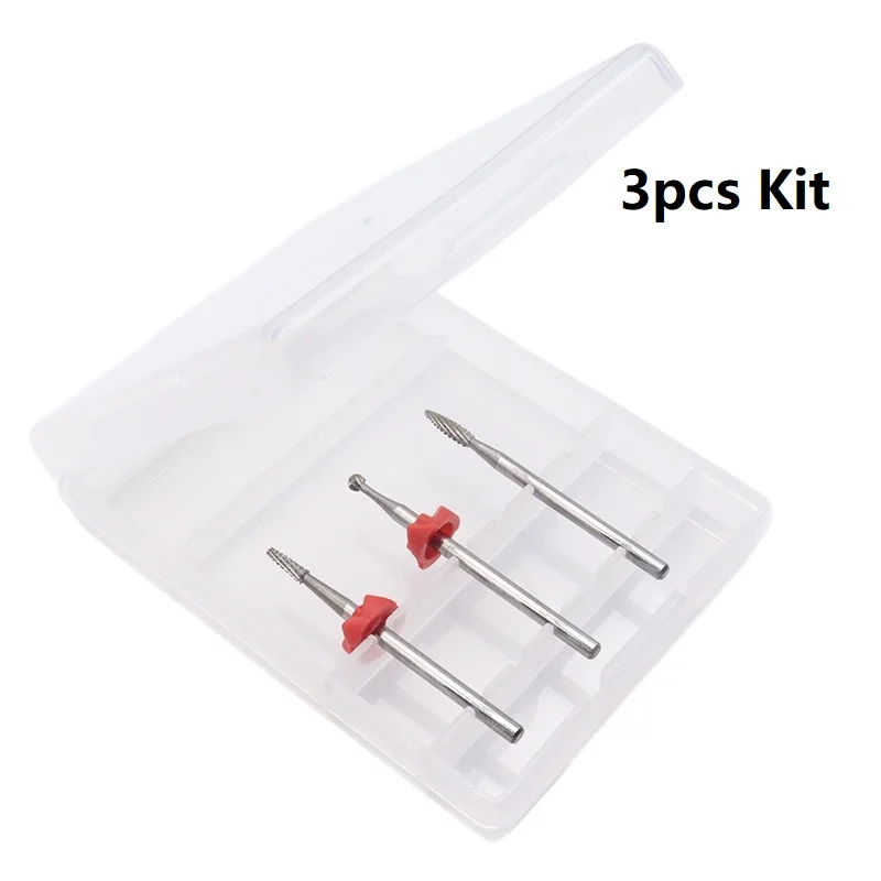 

3pcs Kit 2way Silver Pro Whole Cuticle Carbide Remover Nail Drill Bits Nail Art Electric Drill Machine Files Nail Art Tools