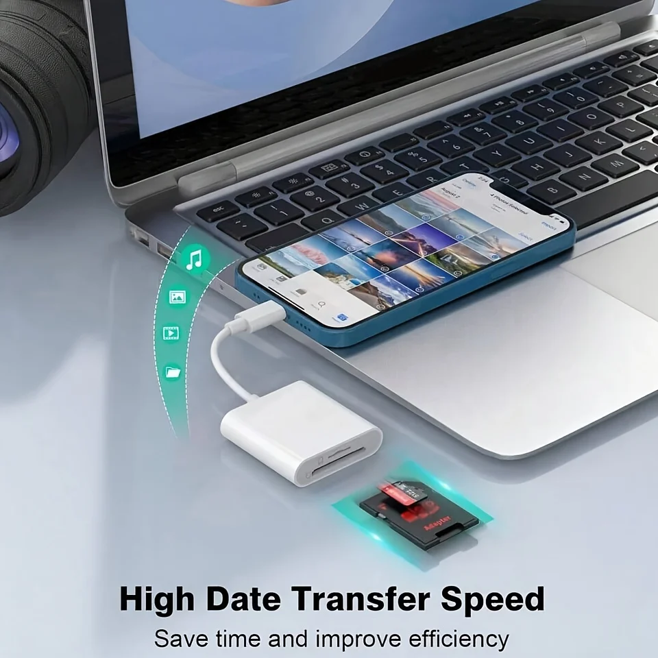 Type C SD TF Memory Card Reader Adapter Data Converter for iphone 16 15 Samsung Huawei Xiaomi Instant Plug and Play on