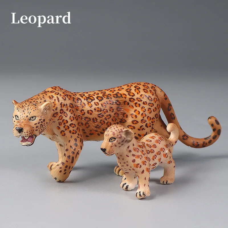 Juego educativo de figuras de animales salvajes simuladas, modelos de acción de guepardo y pantera negra para decoración infantil y regalo de aprendizaje