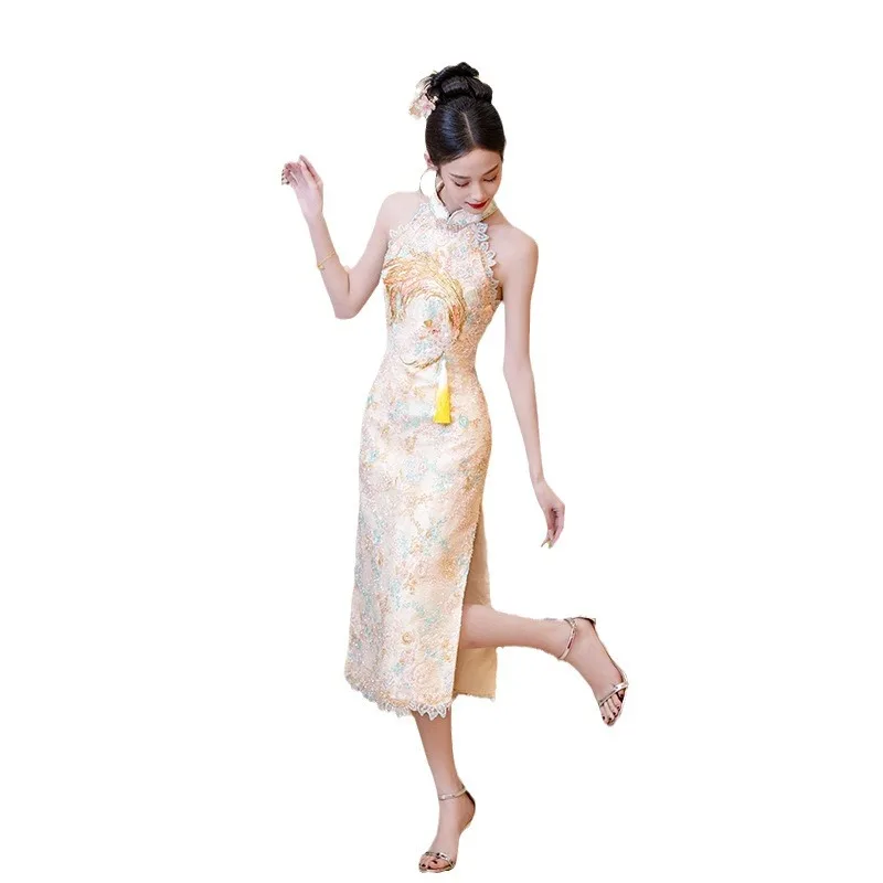 New Chinese Style Cheongsam Toast Dress Bride High Sense Engagement Pink Light Luxury Summer