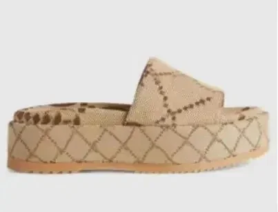 

European and American Fashion 5cm Thick-soled Women's Slippers with Large Letter Height-increasing Shoes