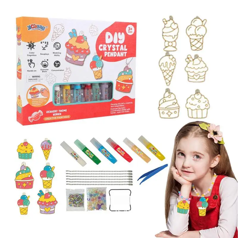 DIY Crystal Paint Arts Crafts Set Christmas Bake Free Glue Crystal Glue DIY Guka Colored Pendant Halloween xmas Children's Gift