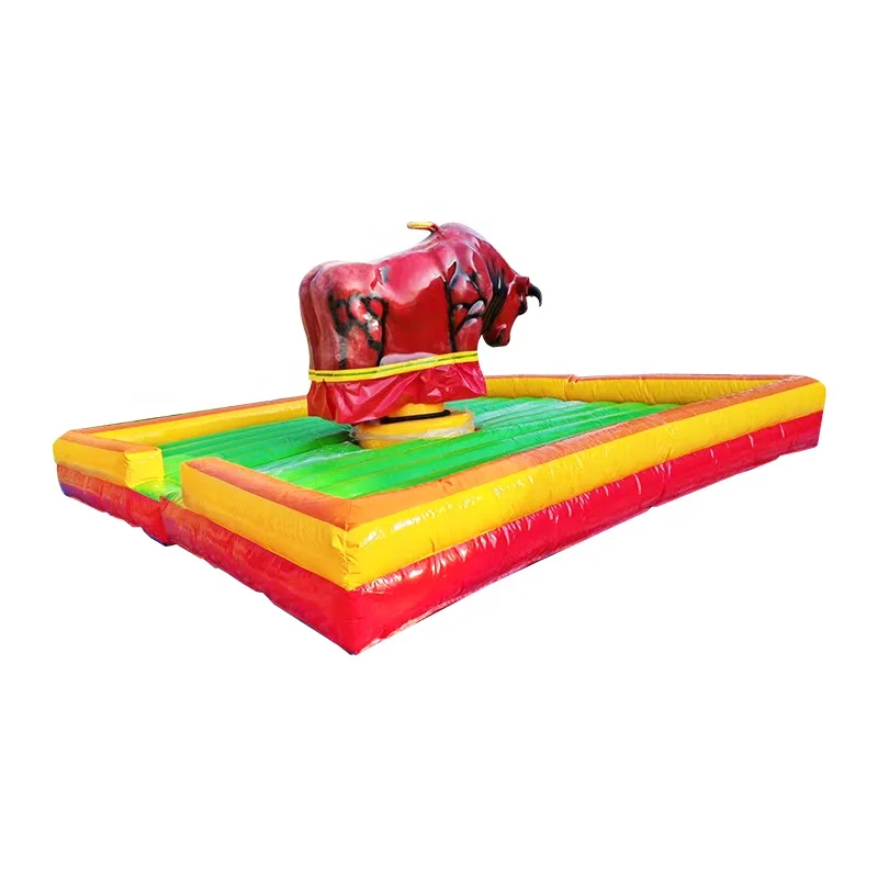 2024 High Quality Customized Amusement Park Ride Inflatable Bullfighting Machine with Rodeo Bull and Inflatable Mattress