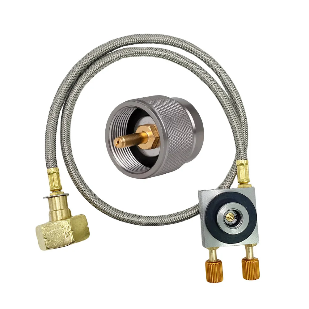 Standard Camping Gas Stove Refill Adapter Butane tank changer fill and drain valve with PU tube Tank Furnace Coupler Connector - view 2
