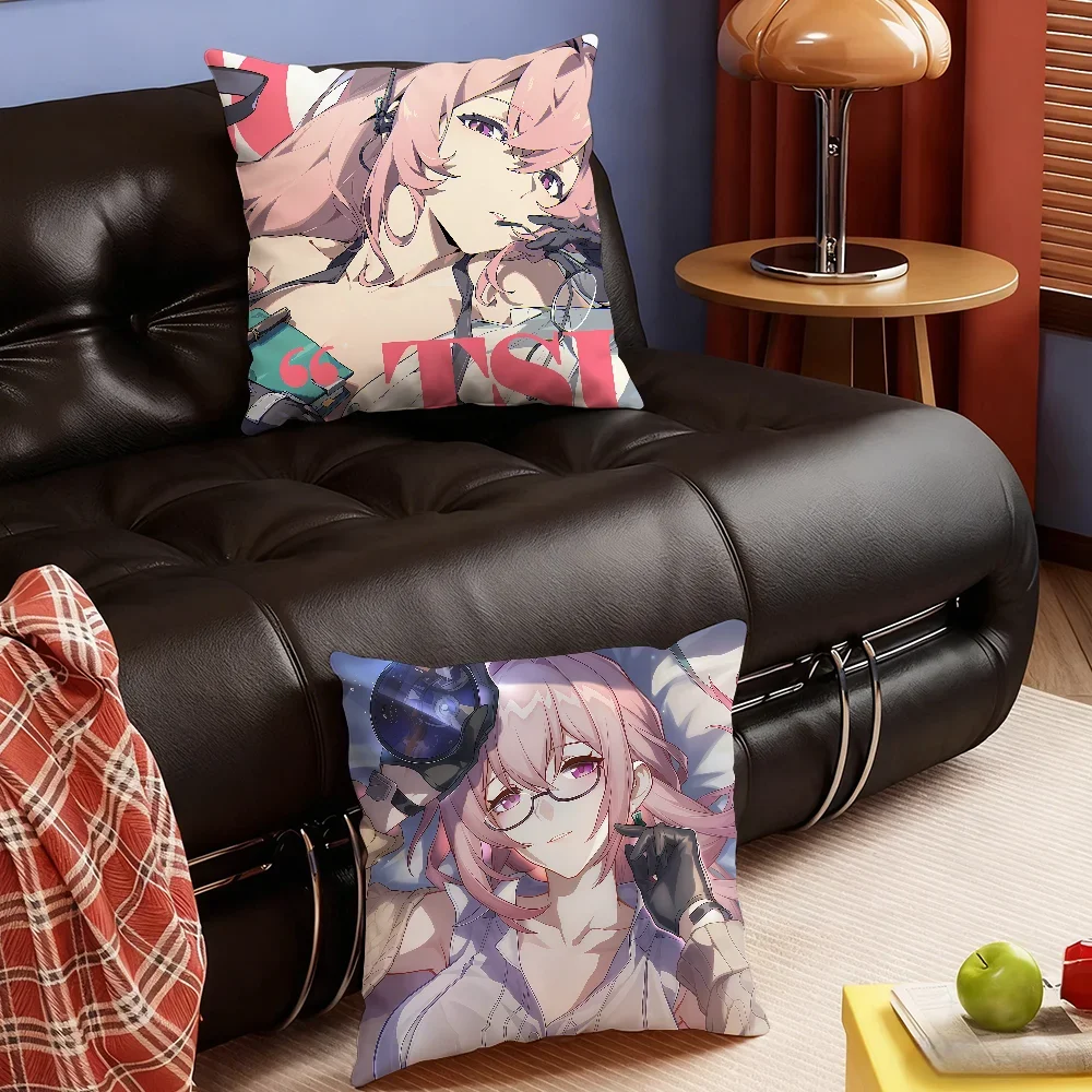 Tsukishiro Yanagi Zenless Zone Zero cushion cover Soft Smooth Hidden Zipper Washable Decorative Couch Office Housewarming Gift