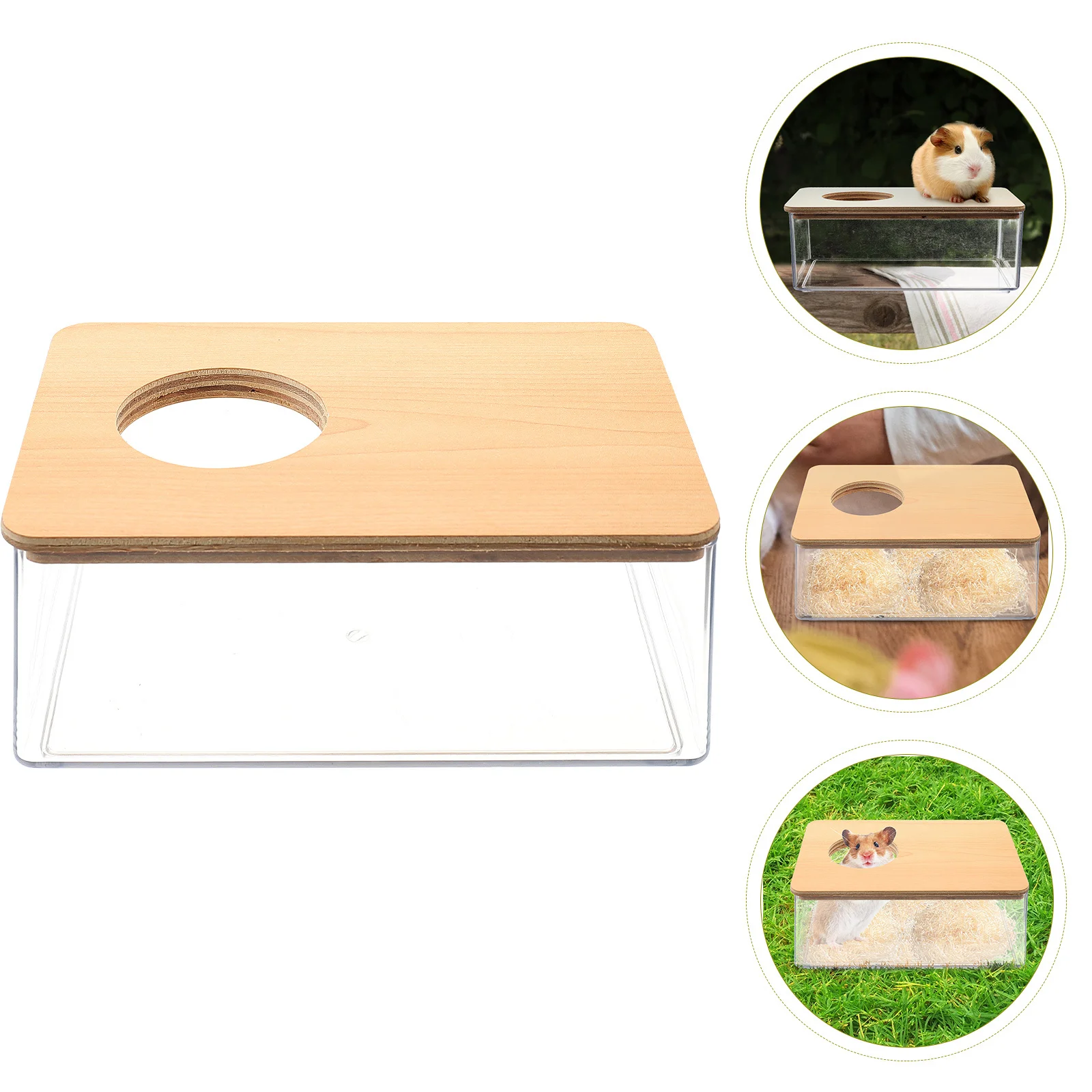 

Transparent Hamster Bathtub Cage Sand Bath Box Reusable Small Pet Toilet For Hamsters Chinchillas Squirrels