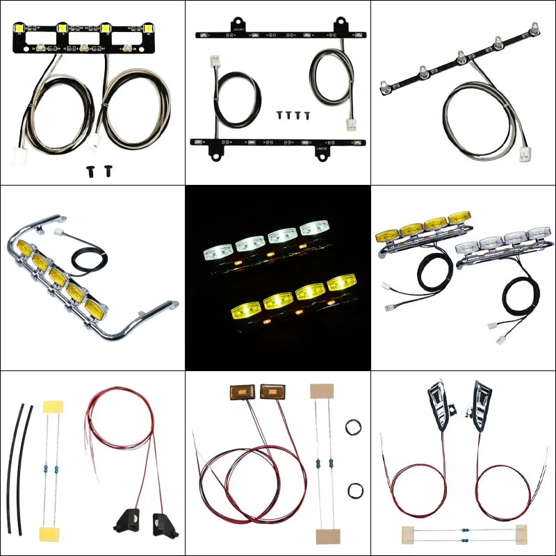 1 مجموعة PCB العلوي الجانب مصباح الأضواء الأمامية الضوء الخلفي ل 1/14 تاميا مركبة يتم التحكم بها عن بُعد سيارة سكانيا 770S 6X4 56368 8X4 56371