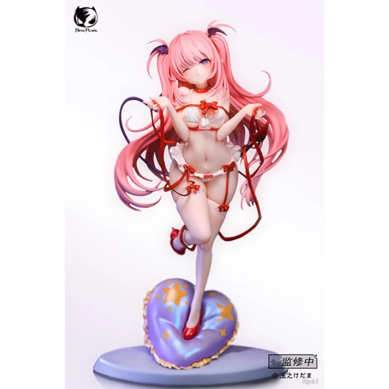 Spot Cute Devil Style Anime Girl Ornament Red Ribbon Details Home Desktop Decoration Present For Anime Fans