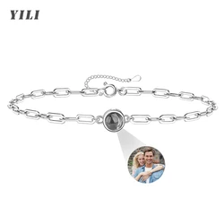 Custom Photo Bracelet Personalized Photo Circle Projection Bracelet Round Pendant With Colored Picture Customized Bracelet