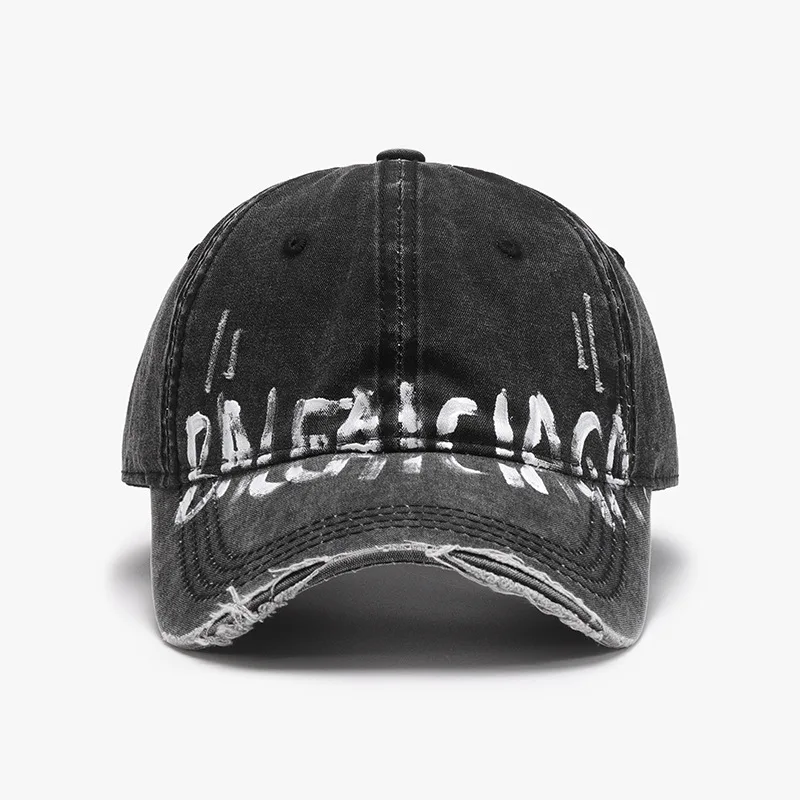 Hip hop Letters Soft Top Men Large Size hole Baseball Cap Women\'s Outdoor Travel All-Matching Breathable Personality Peaked Cap