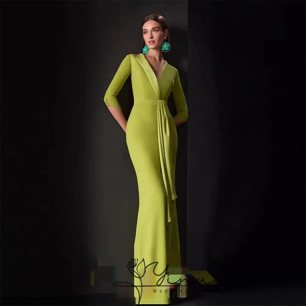 Elegant Party dresses Woman V Neck Evening Prom Dresses for Special Occasions Long Formal Gowns For Dubai 2024