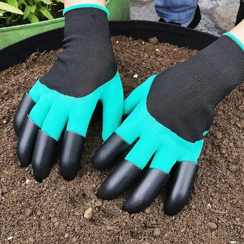 Guantes de excavación, jardinería, inmersión, trabajo, garras, plantación de flores vegetales y tracción de hierba