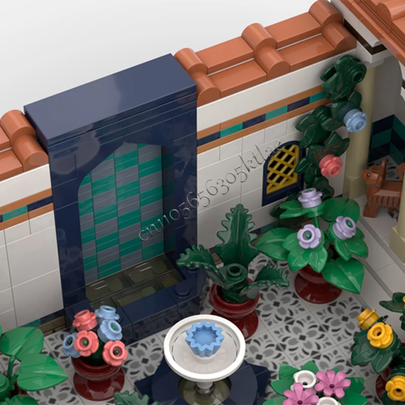 1156 pezzi scena di strada moderno giardino orientale MOC personalizza blocchi modulari educativi creativi regali giocattolo per le vacanze fai da te