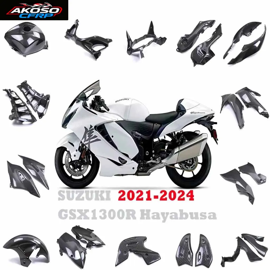 Ochraniacze zbiornika paliwa, błotnik, owiewki boczne z włókna węglowego, akcesoria do motocykla SUZUKI GSX1300R Hayabusa 2021-2024