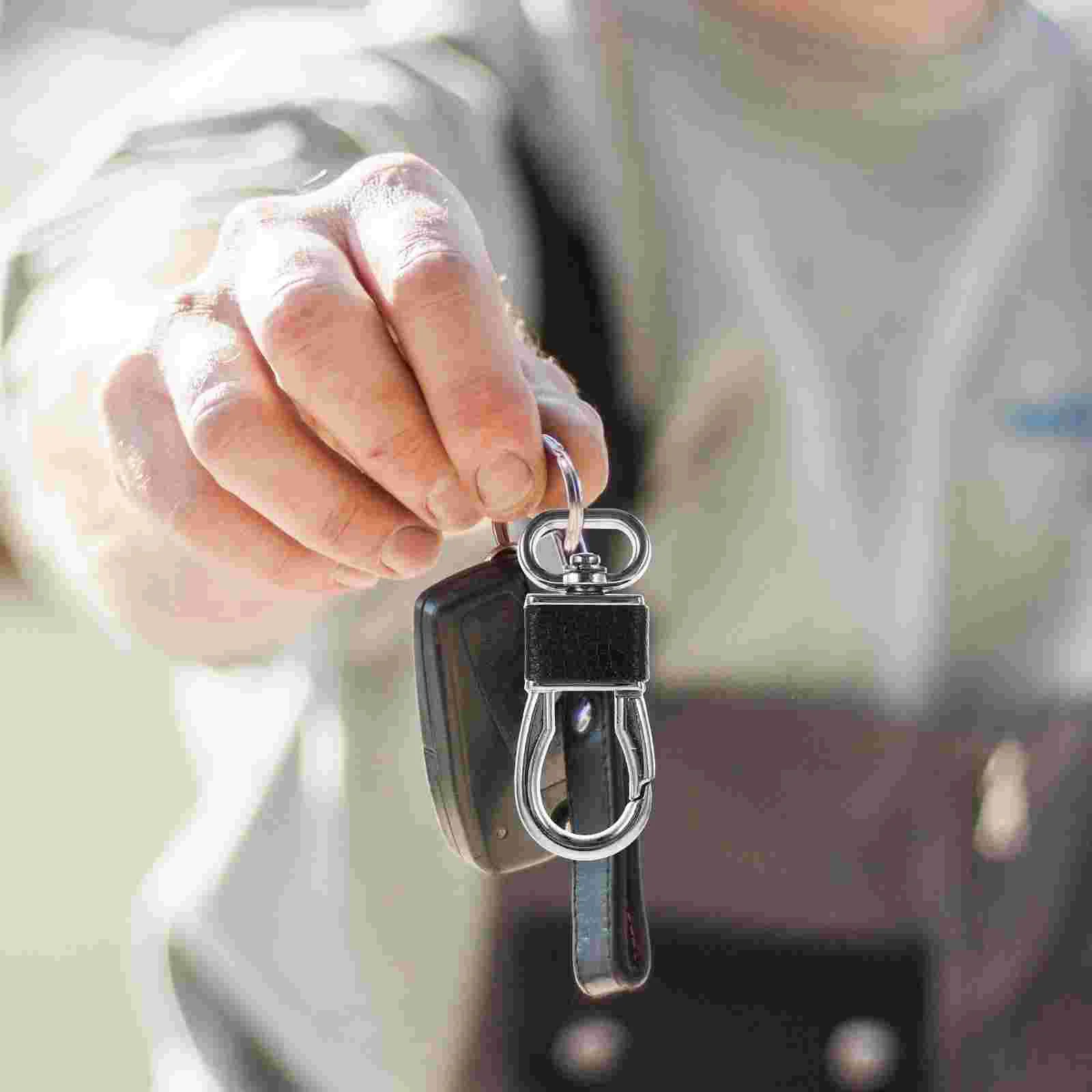 4 Pcs Metal Carabiner Key Ring Clips Heavy Duty Hooks Cool Keychain for Men Fob Locking Keychains up