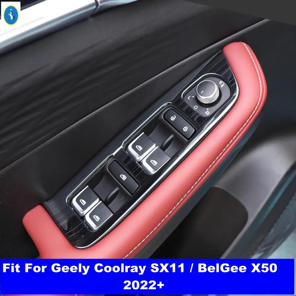 

Car Door Window Glass Lift Panel Button Switch Frame Cover Decor For Geely Coolray SX11 / BelGee X50 2022 2023 ABS Accessories