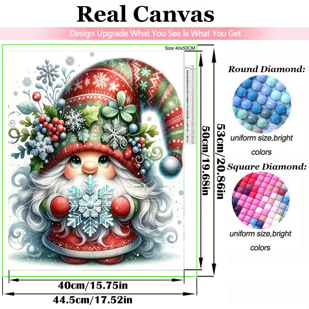 Merry Christmas 5d Diamond Painting New Arrival Cartoon Gnome Cute Santa Full Diamond Art Embroidery Mosaic Cross Stitch Kits