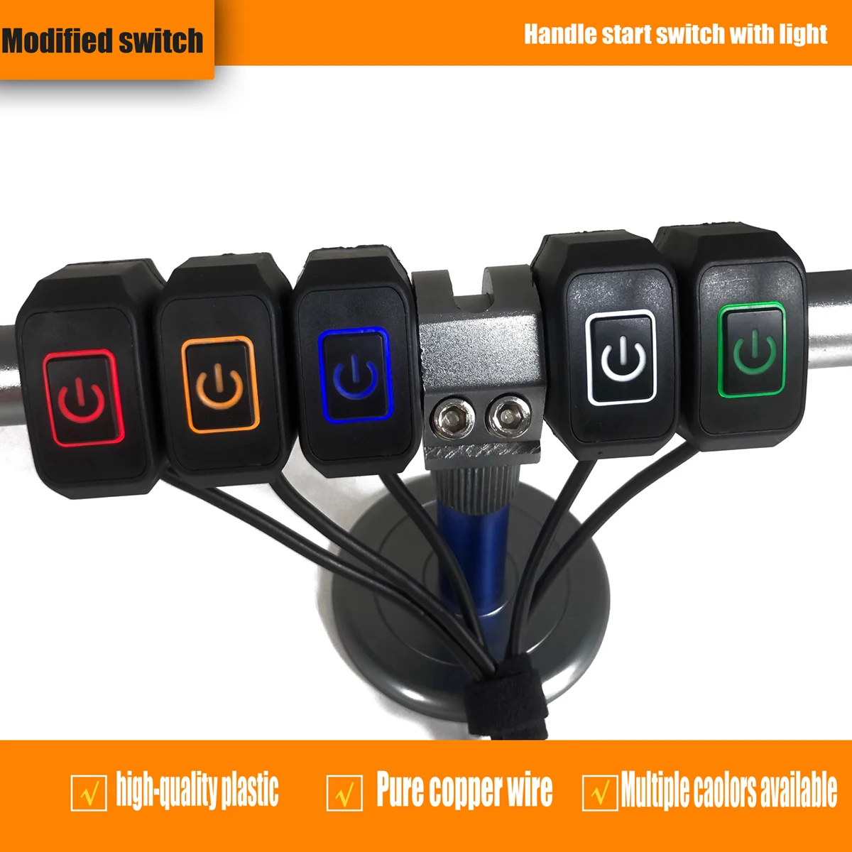 Interruptor de botão para motocicleta, peças de montagem no guidão com sinal de relé, luz led modificada, controle de buzina, acessórios para moto