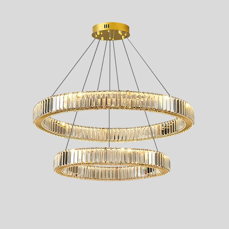 Modern Luxury LED Crystal Pendant Lights Living Dining Room Lighting Lustre Decor Ceiling Chandelier Lamp Indoor Lights Fixture