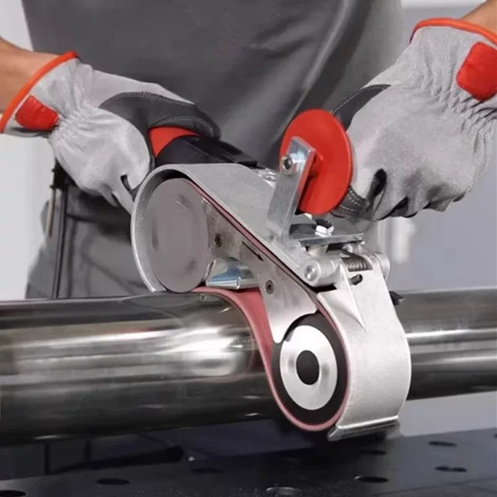 Electric round Tube Drawing Machine Stainless Steel Pipe Polishing Work Head 10-250mm Diameter with 618x40mm Belt Sander