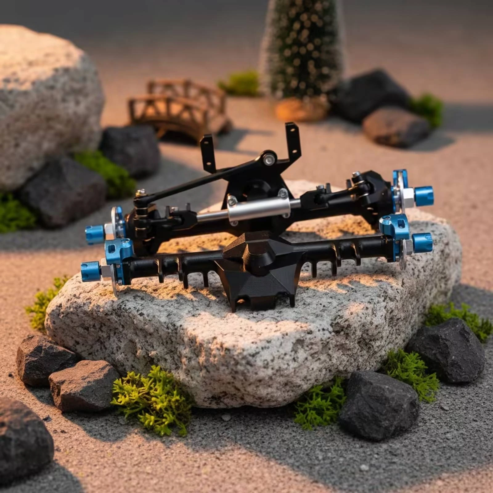2 Pieces SCX24 Axle Assembly Aluminum Front and Rear Axle Set Crawler Axles Compact Hardware Stable for Hobbyists