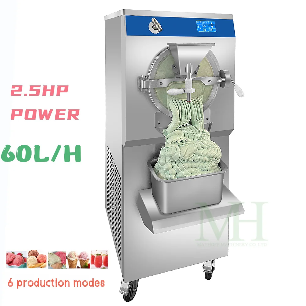 60L Italian Batch Freezer Gelato Ice Cream Making Machine Hard Ice Cream Machine Acrylic Door