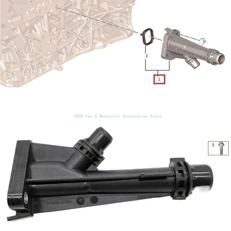 L5BC Engine Water Pipe Coolant Hose Connector Replacement Thermostat Housing Flange for E90 E91 E92 E93 325D N57 11117803751