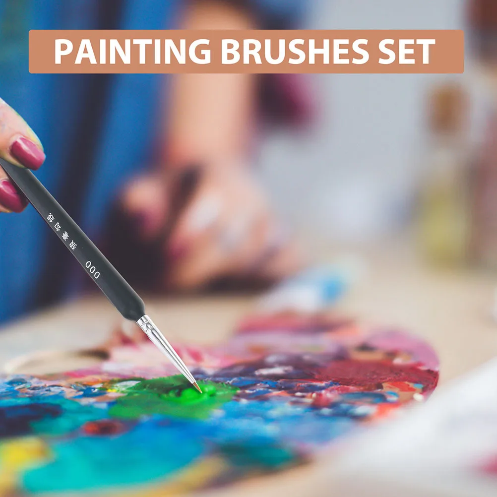 9 pçs pincéis de arte de cabelo de lobo durável ergonômico multi-função ferramentas de pintura para a escola casa pintura em aquarela praticando