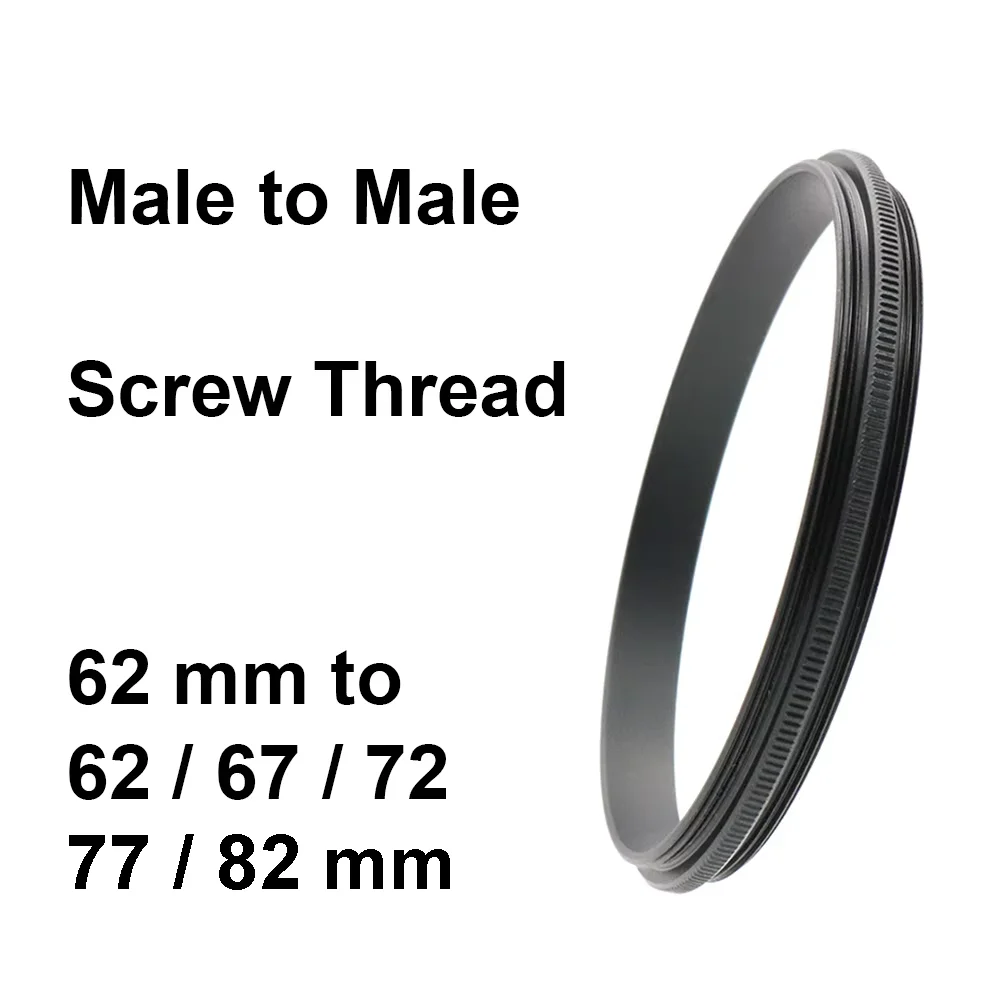 Male to Male Screw Thread Adapter Ring 62mm - 62 67 72 77 82mm thread pitch 0.75mm for Macro Photography Mount Adapter Ring