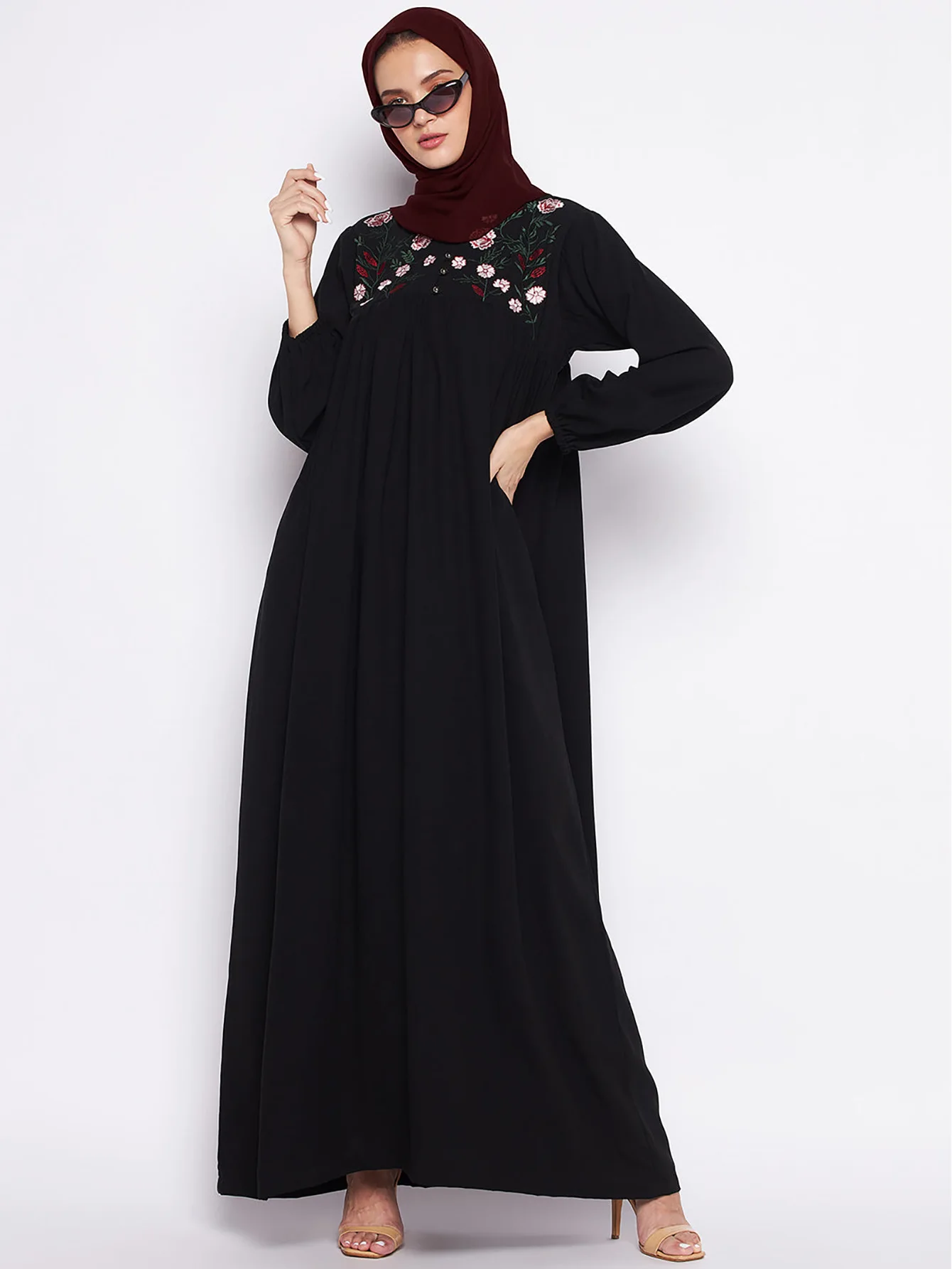 Ramadan Morocco Long Dress for Muslim Women, Luxury Fashion, Abaya, Middle East Arab Robe, Heavy Embroidery Loose Dress