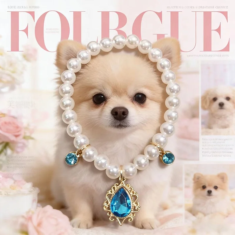 Collier décoratif pour chats et petits chiens avec pendentif brillant_voghion.com