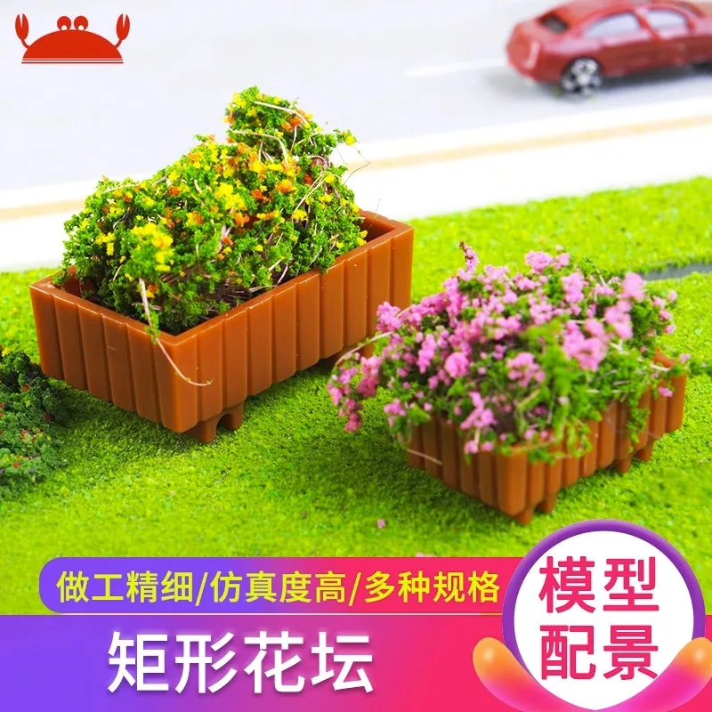 5pcs 1:50 1:75 1:100 1:150 Miniature Flower Pot Park Parterre Garden Plant Scenery Model Building HO Scale Model Railway Layout