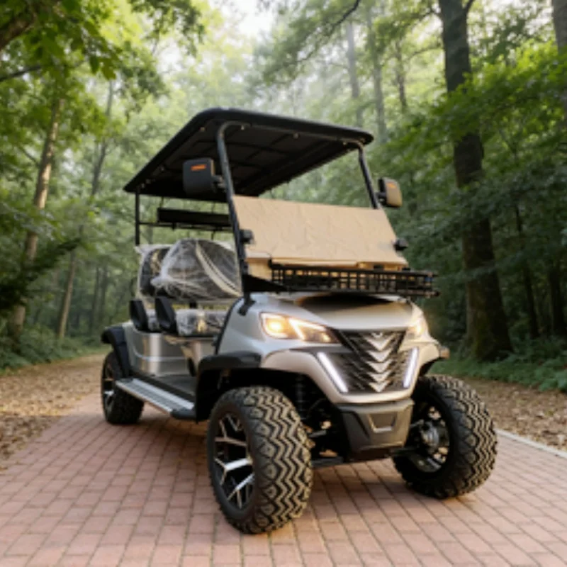 Wholesale 2 Rows 4 Seater Electric Golf Cart Golf Trolley 5KW Motor Off Road Electric Golf Cart With Golf Bag Straps And Basket