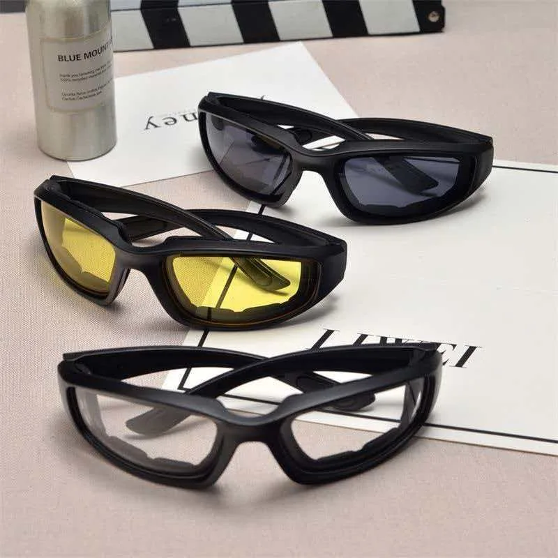 Lentes amarillas, gafas de sol para exteriores, a prueba de viento, a prueba de polvo, gafas punk, protección UV, gafas negras para motocicleta