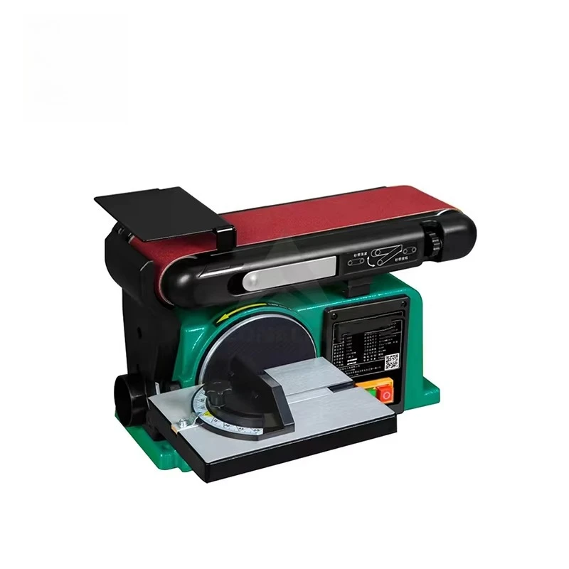 Lijadora de madera de sobremesa pequeña, lijadora de banda, pulidora abrasiva eléctrica de grado Industrial, adecuada para lijado de madera y Metal