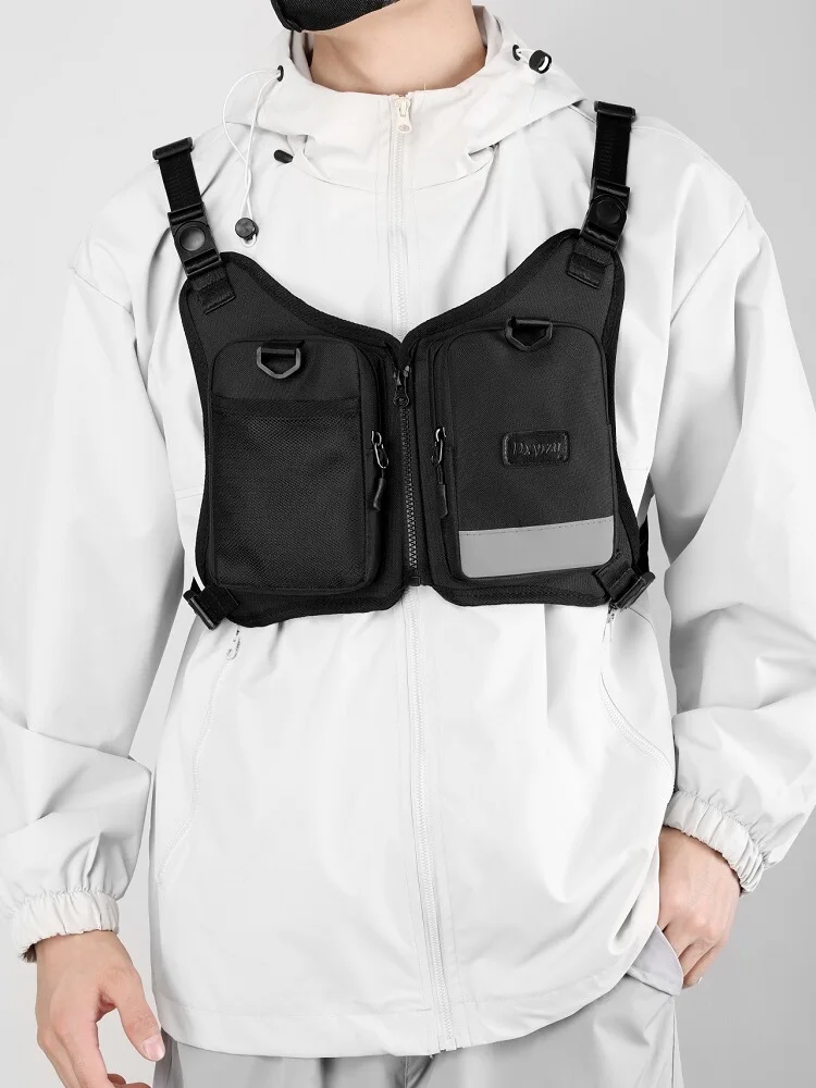 

Men's Tactical Running Hiking Vest Bag Outdoor Sports Utili Workwear Crossbody Bag Faionable Brand Chest Bag